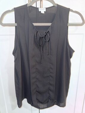 J. Crew Black Sleeveless Tie-Front Camisole